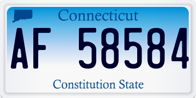 CT license plate AF58584