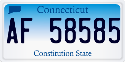 CT license plate AF58585