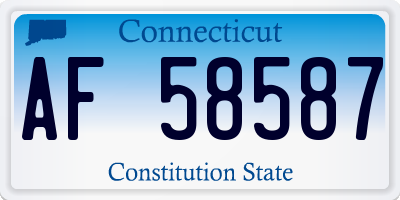 CT license plate AF58587