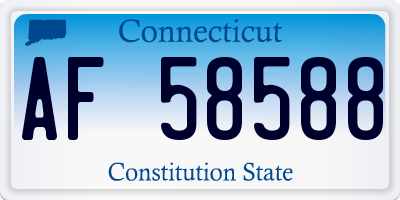CT license plate AF58588