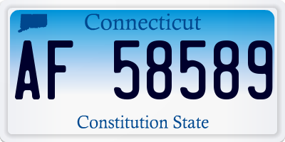 CT license plate AF58589