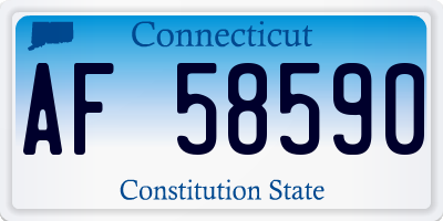 CT license plate AF58590