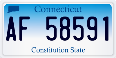 CT license plate AF58591