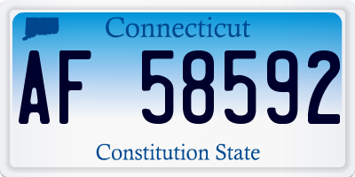 CT license plate AF58592