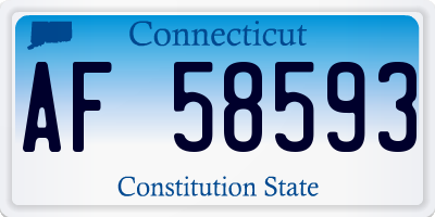CT license plate AF58593