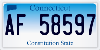 CT license plate AF58597