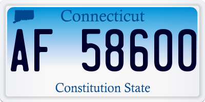 CT license plate AF58600