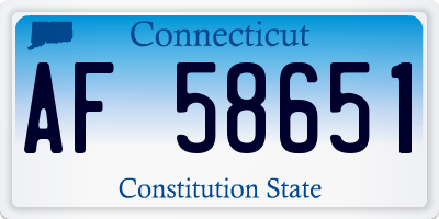 CT license plate AF58651