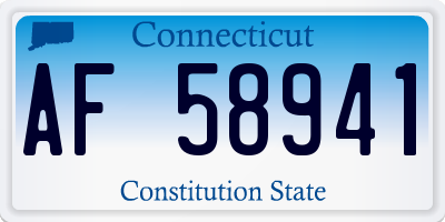 CT license plate AF58941