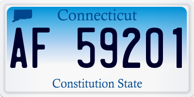 CT license plate AF59201
