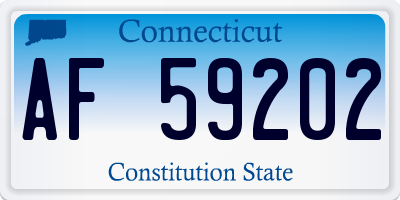 CT license plate AF59202