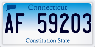 CT license plate AF59203