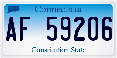 CT license plate AF59206