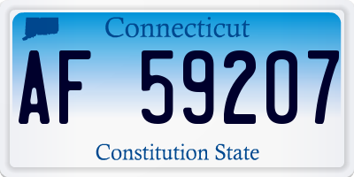 CT license plate AF59207