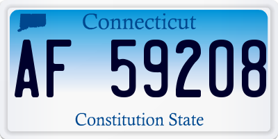 CT license plate AF59208