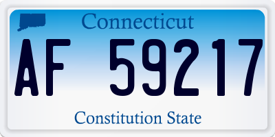 CT license plate AF59217