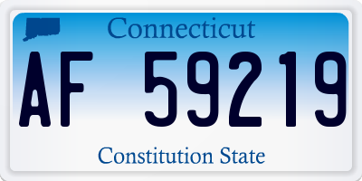 CT license plate AF59219