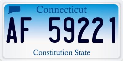 CT license plate AF59221