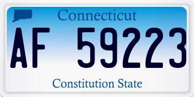 CT license plate AF59223