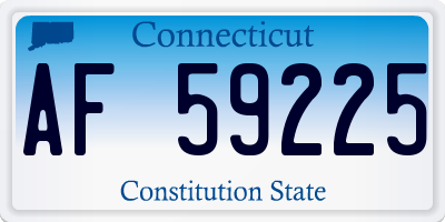 CT license plate AF59225