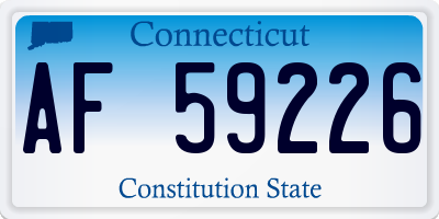 CT license plate AF59226