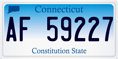 CT license plate AF59227