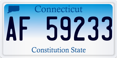 CT license plate AF59233