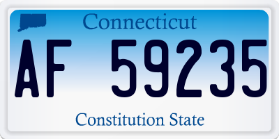 CT license plate AF59235