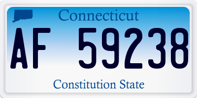 CT license plate AF59238