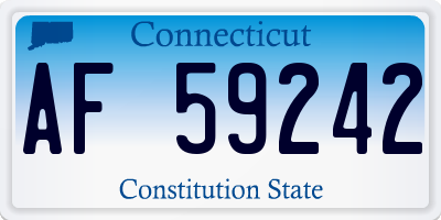 CT license plate AF59242