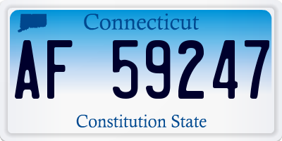 CT license plate AF59247