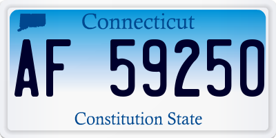 CT license plate AF59250