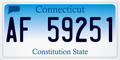 CT license plate AF59251