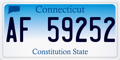 CT license plate AF59252