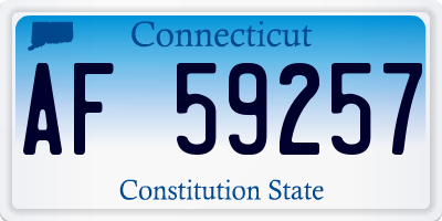 CT license plate AF59257