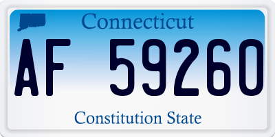 CT license plate AF59260