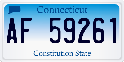 CT license plate AF59261