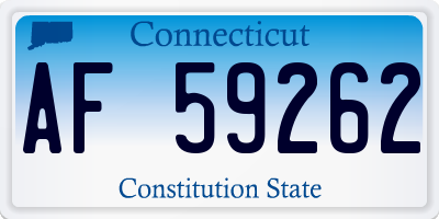 CT license plate AF59262