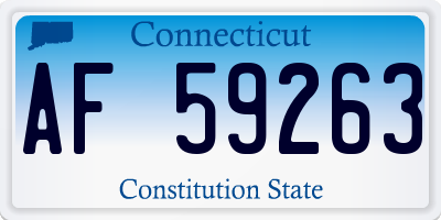 CT license plate AF59263