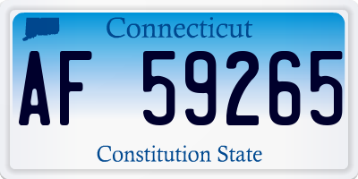 CT license plate AF59265