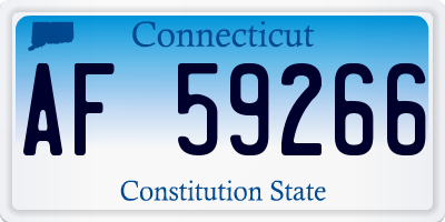 CT license plate AF59266
