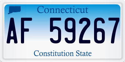 CT license plate AF59267