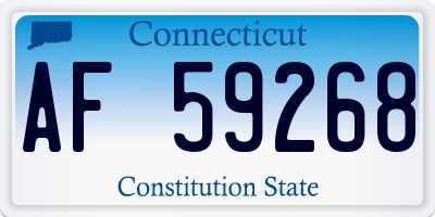CT license plate AF59268