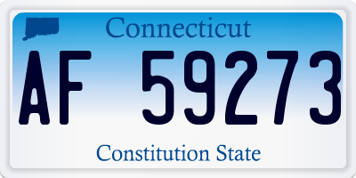 CT license plate AF59273