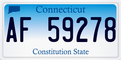 CT license plate AF59278