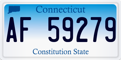 CT license plate AF59279