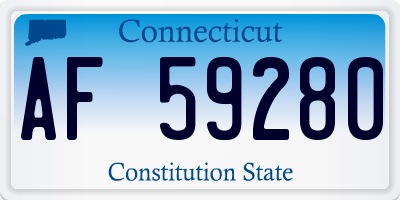 CT license plate AF59280
