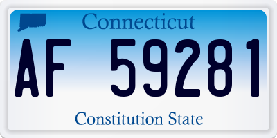 CT license plate AF59281