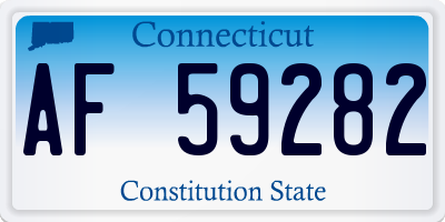 CT license plate AF59282
