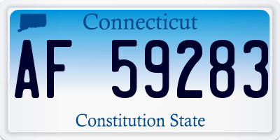 CT license plate AF59283